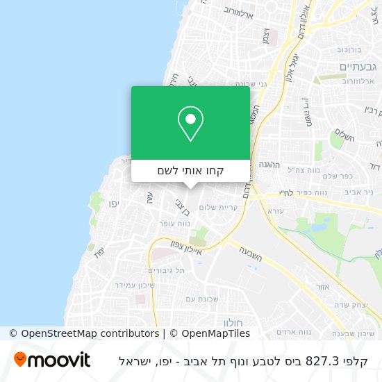 מפת קלפי 827.3 ביס לטבע ונוף תל אביב - יפו