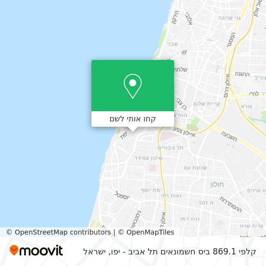 מפת קלפי 869.1 ביס חשמונאים תל אביב - יפו