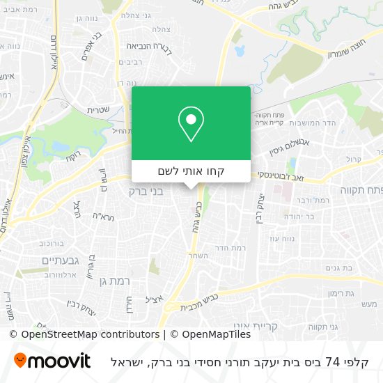 מפת קלפי 74 ביס בית יעקב תורני חסידי בני ברק