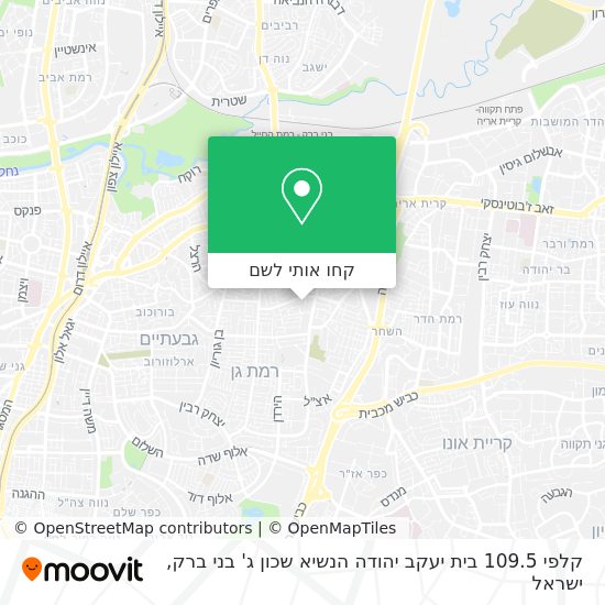 מפת קלפי 109.5 בית יעקב יהודה הנשיא  שכון ג' בני ברק