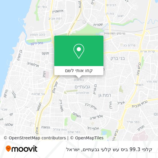 מפת קלפי 99.3 ביס עש קלעי גבעתיים