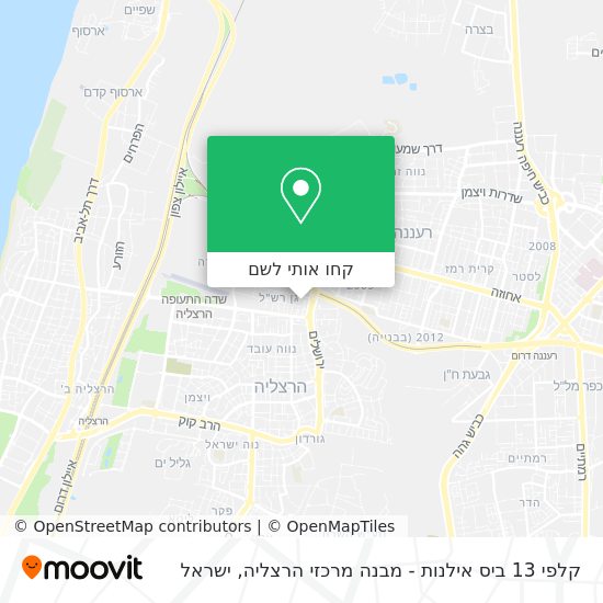 מפת קלפי 13 ביס אילנות - מבנה מרכזי הרצליה