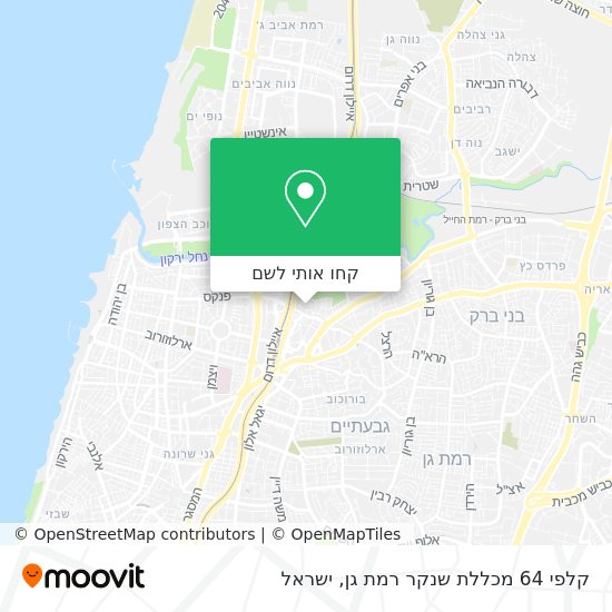 מפת קלפי 64 מכללת שנקר רמת גן