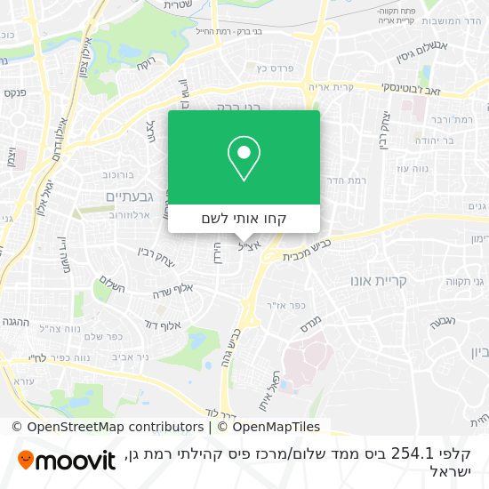 מפת קלפי 254.1 ביס ממד שלום / מרכז פיס קהילתי רמת גן