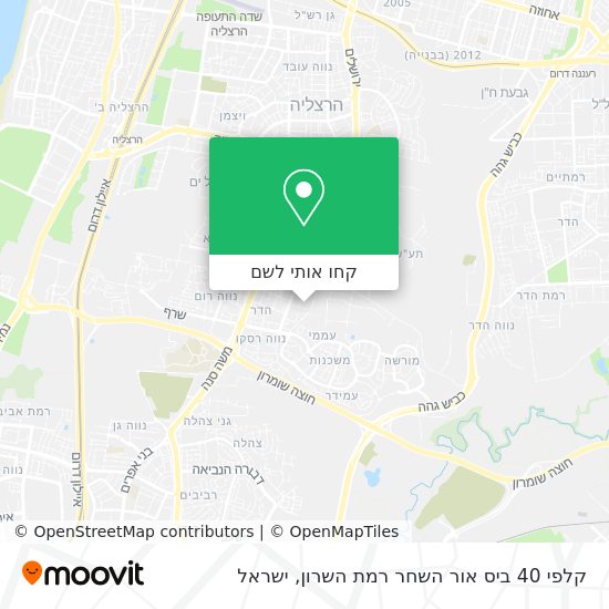 מפת קלפי 40 ביס אור השחר רמת השרון