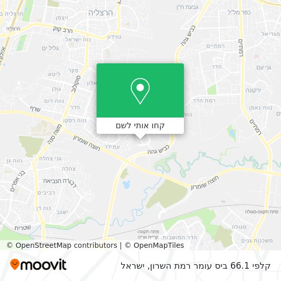 מפת קלפי 66.1 ביס עומר רמת השרון