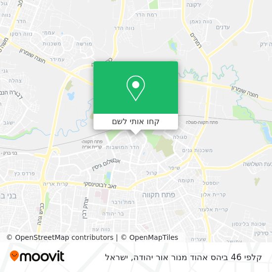 מפת קלפי 46 ביהס אהוד מנור אור יהודה