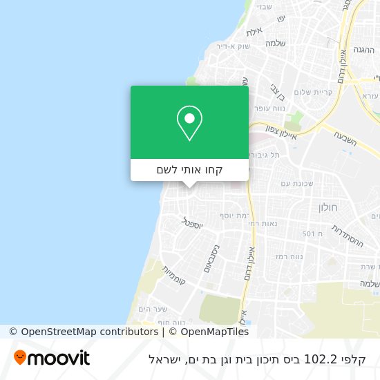 מפת קלפי 102.2 ביס תיכון בית וגן בת ים