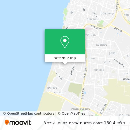 מפת קלפי 150.4 ישיבה תיכונית אדרת בת ים