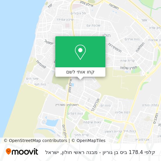 מפת קלפי 178.4 ביס בן גוריון - מבנה ראשי חולון