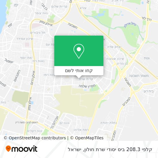 מפת קלפי 208.3 ביס יסודי שרת חולון