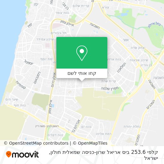 מפת קלפי 253.6 ביס אריאל שרון-כניסה שמאלית חולון