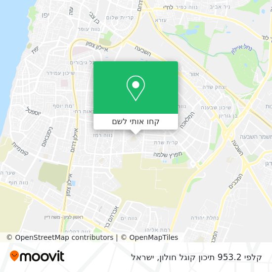 מפת קלפי 953.2 תיכון קוגל חולון