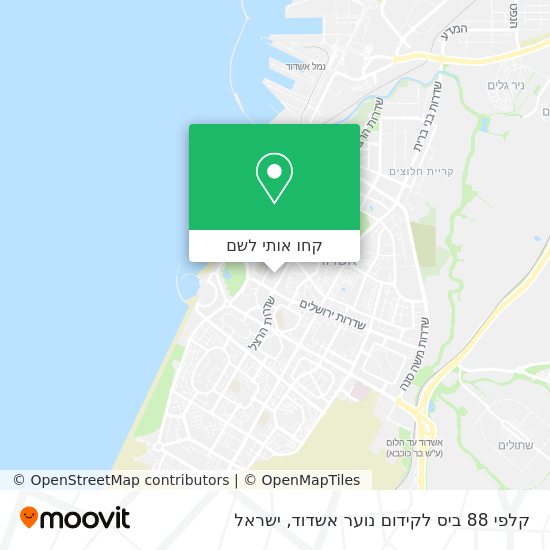 מפת קלפי 88 ביס לקידום נוער אשדוד