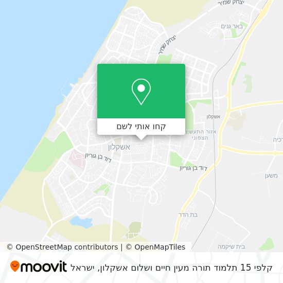 מפת קלפי 15 תלמוד תורה מעין חיים ושלום אשקלון