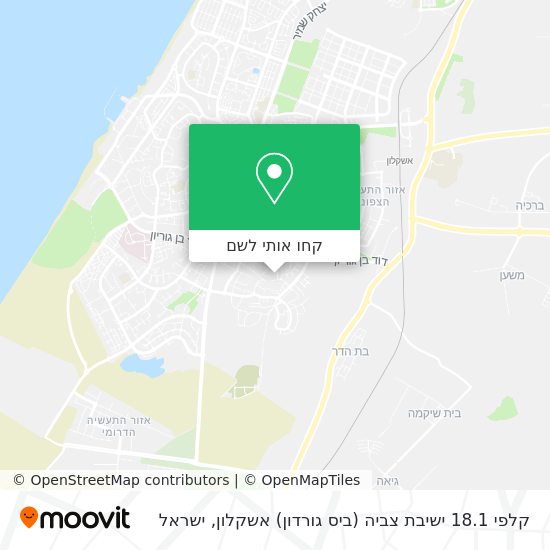 מפת קלפי 18.1 ישיבת צביה (ביס גורדון) אשקלון