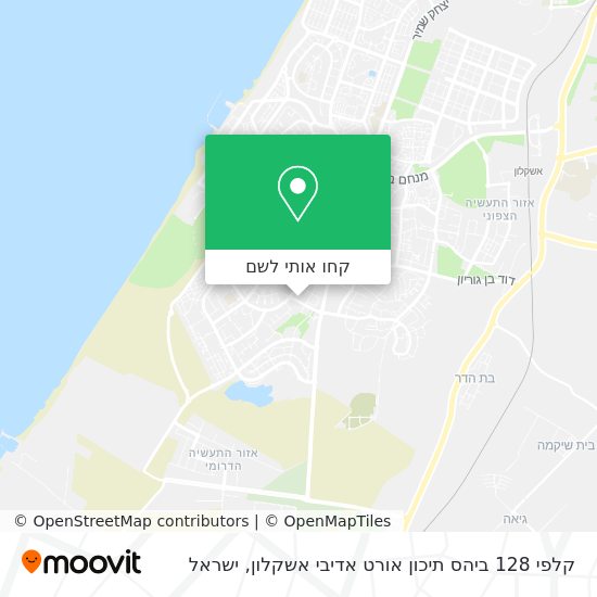 מפת קלפי 128 ביהס תיכון אורט אדיבי אשקלון