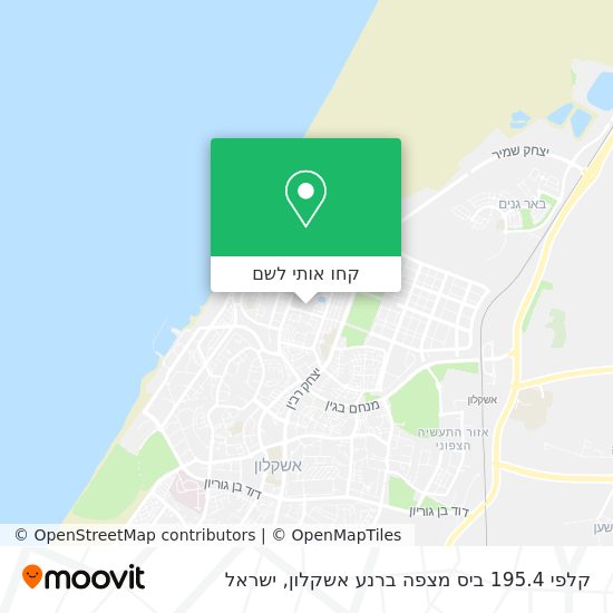 מפת קלפי 195.4 ביס מצפה ברנע אשקלון