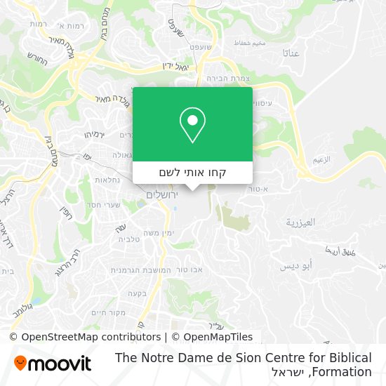 מפת The Notre Dame de Sion Centre for Biblical Formation