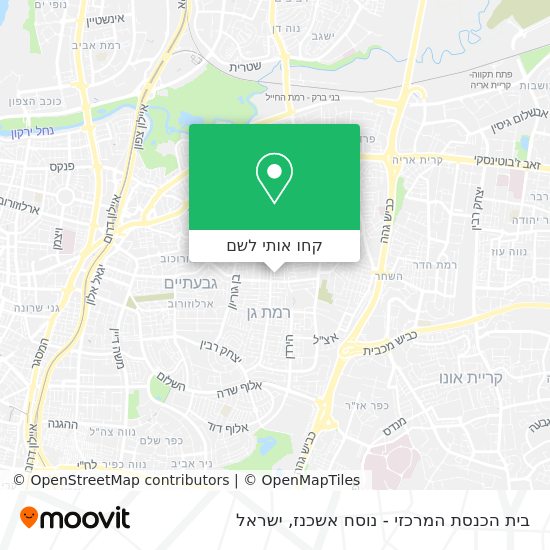 מפת בית הכנסת המרכזי - נוסח אשכנז