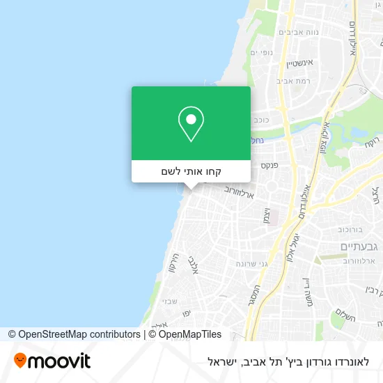 מפת לאונרדו גורדון ביץ' תל אביב