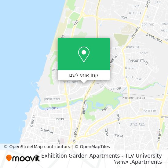 מפת Exhibition Garden Apartments - TLV University Apartments