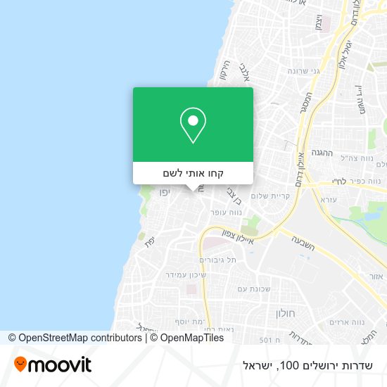 מפת שדרות ירושלים 100