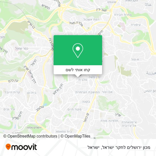 מפת מכון ירושלים לחקר ישראל