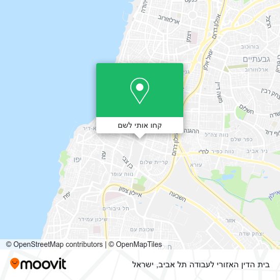 מפת בית הדין האזורי לעבודה תל אביב