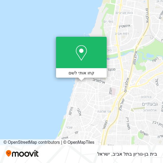 מפת בית בן-גוריון בתל אביב