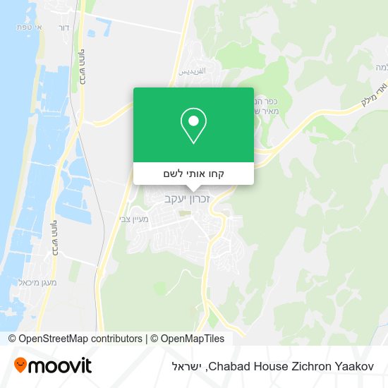 מפת Chabad House Zichron Yaakov