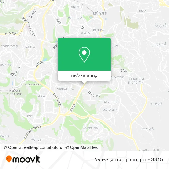 מפת 3315 - דרך חברון הסדנא