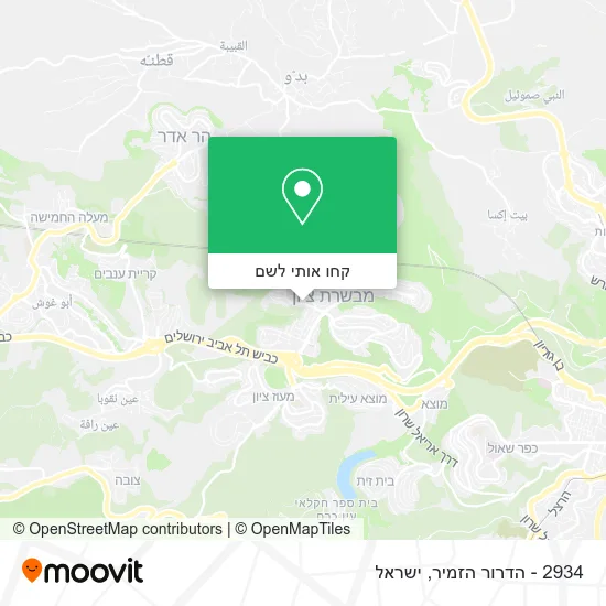 מפת 2934 - הדרור הזמיר