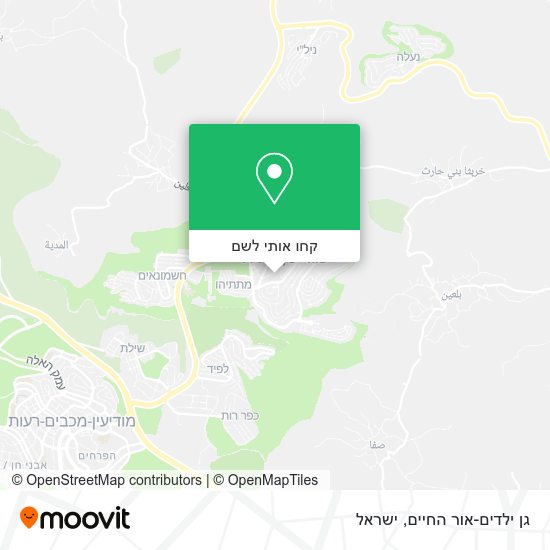 מפת גן ילדים-אור החיים