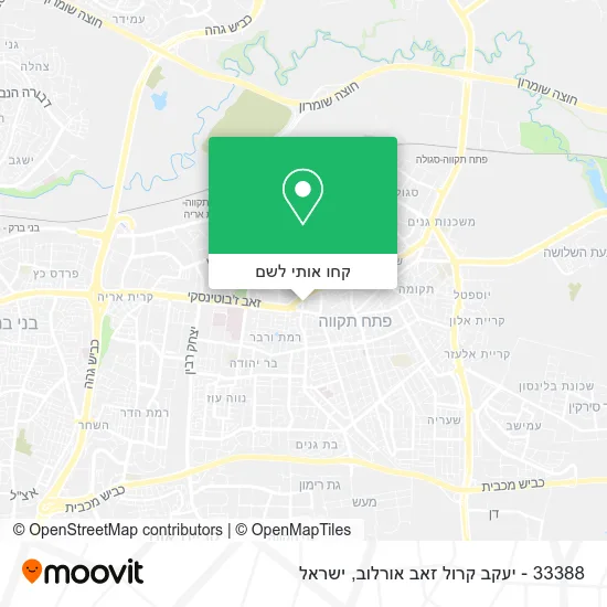 מפת 33388 - יעקב קרול זאב אורלוב