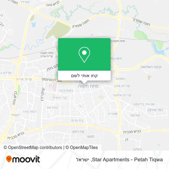 מפת Star Apartments - Petah Tiqwa
