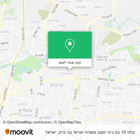 מפת קלפי 16 בס בית יעקוב מסורת ישראל בני ברק