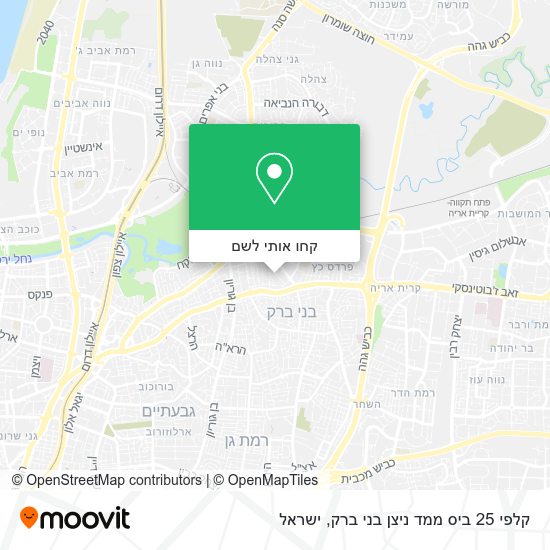 מפת קלפי 25 ביס ממד ניצן בני ברק