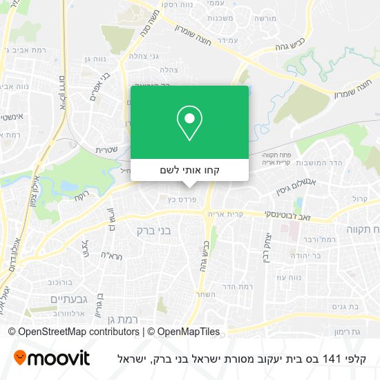 מפת קלפי 141 בס בית יעקוב מסורת ישראל בני ברק