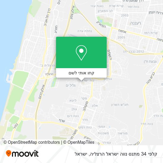מפת קלפי 34 מתנס נווה ישראל הרצליה