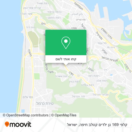 מפת קלפי 169 גן ילדים קטלב חיפה
