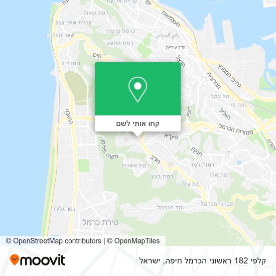 מפת קלפי 182 ראשוני הכרמל חיפה