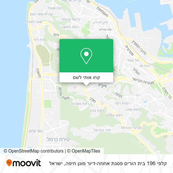 מפת קלפי 196 בית הורים פסגת אחוזה-דיור מוגן חיפה