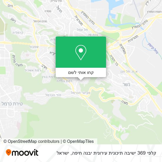 מפת קלפי 369 ישיבה תיכונית עירונית יבנה חיפה