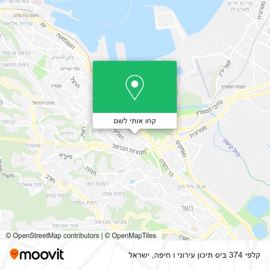 מפת קלפי 374 ביס תיכון עירוני ו חיפה