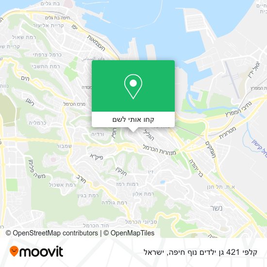 מפת קלפי 421 גן ילדים נוף חיפה