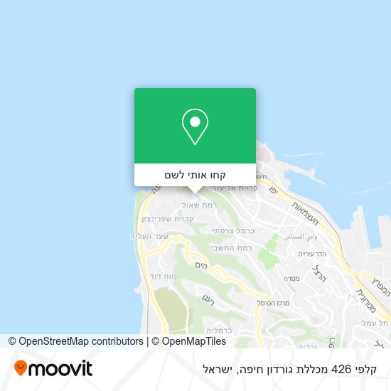 מפת קלפי 426 מכללת גורדון חיפה