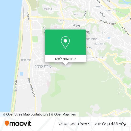 מפת קלפי 455 גן ילדים עירוני אשל חיפה