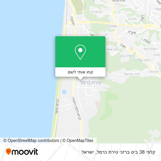 מפת קלפי 38 ביס ברזני טירת כרמל