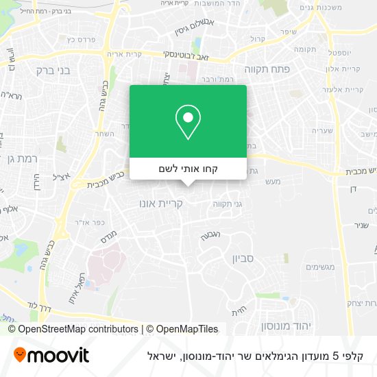 מפת קלפי 5 מועדון הגימלאים שר יהוד-מונוסון